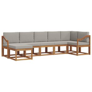 vidaXL Venkovn&iacute; pohovkov&aacute; souprava 7 ks Př&iacute;rodn&iacute; a světle &scaron;ed&aacute;