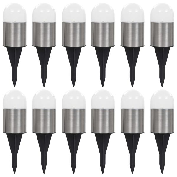 vidaXL Sol&aacute;rn&iacute; světlo k zap&iacute;chnut&iacute; do země 12 ks LED b&iacute;l&eacute;