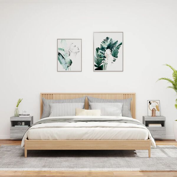 vidaXL N&aacute;stěnn&eacute; TV skř&iacute;ňky s LED 2 ks &scaron;ed&eacute; sonoma 40 x 30 x 40 cm