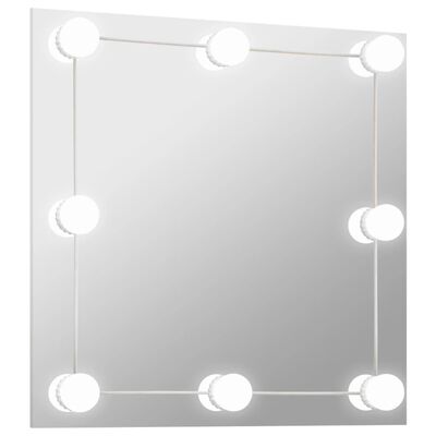 vidaXL Nástěnné zrcadlo s LED osvětlením čtvercové sklo