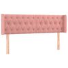vidaXL Čelo postele s LED růžov&eacute; 163 x 16 x 78/88 cm samet