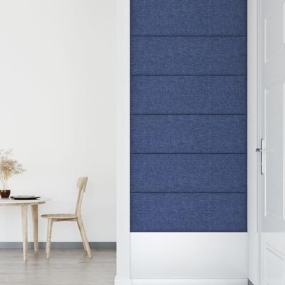 vidaXL Nástěnné panely 12 ks modré 90 x 30 cm textil 3,24 m²