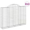vidaXL Klenut&eacute; gabionov&eacute; ko&scaron;e 13ks 200x30x140/160cm pozinkovan&eacute; železo