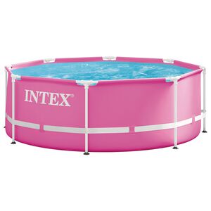 INTEX Kovov&yacute; r&aacute;m nadzemn&iacute;ho baz&eacute;nu 244 x 76 cm Kulat&yacute; pro pro Růžov&aacute;
