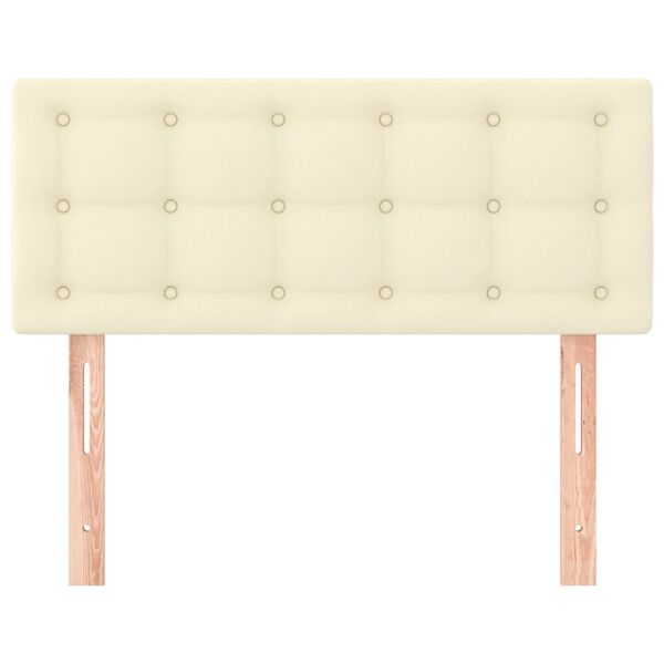 vidaXL Čelo postele krémové 100x5x78/88 cm umělá kůže
