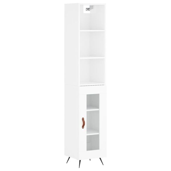 vidaXL Skř&iacute;ň highboard b&iacute;l&aacute; s vysok&yacute;m leskem 34,5x34x180 cm kompozit