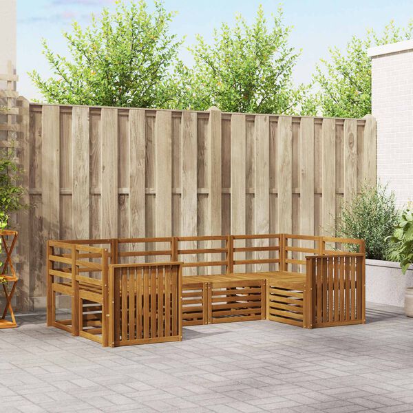 vidaXL Sedac&iacute; soupravy 6 pcs Př&iacute;rodn&iacute; Masivn&iacute; ak&aacute;tov&eacute; dřevo