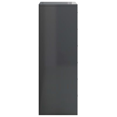 vidaXL Příborník se 6 zásuvkami šedý s leskem 50x34x96 cm dřevotříska
