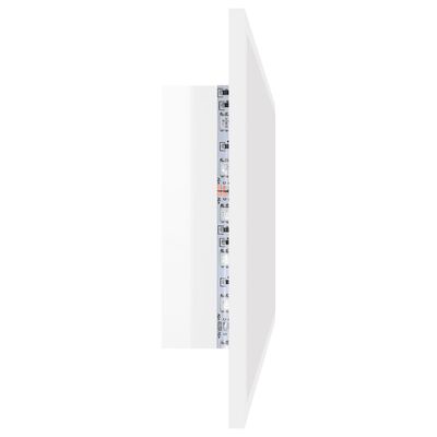 vidaXL LED koupelnové zrcadlo bílé vysoký lesk 100x8,5x37 cm akrylové