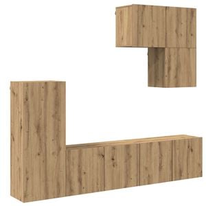 vidaXL N&aacute;stěnn&aacute; skř&iacute;ňka na TV 5 pcs Artisanov&yacute; dub kompozitn&iacute; dřevo