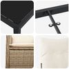 vidaXL Zahradní jídelní souprava s polštářem 5 pcs Béžová Poly ratan