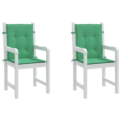 vidaXL Podušky na židli nízké opěradlo 2 ks zelené 100x50x3 cm oxford