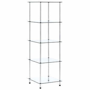 vidaXL 5patrov&aacute; police průhledn&aacute; 40 &times; 40 &times; 130 cm tvrzen&eacute; sklo