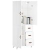 vidaXL Skř&iacute;ň highboard b&iacute;l&aacute; 69,5 x 34 x 180 cm kompozitn&iacute; dřevo
