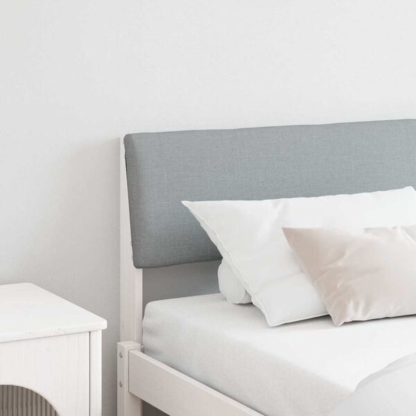 vidaXL Čalouněn&eacute; čelo postele Světle &scaron;ed&aacute; 180 cm Masivn&iacute; borov&eacute; dřevo