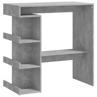 vidaXL Barový stůl s úložným regálem šedý 100x50x101,5 cm dřevotříska