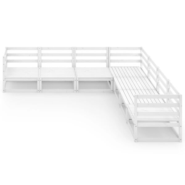 vidaXL 7d&iacute;ln&aacute; zahradn&iacute; sedac&iacute; souprava b&iacute;l&aacute; masivn&iacute; borovice