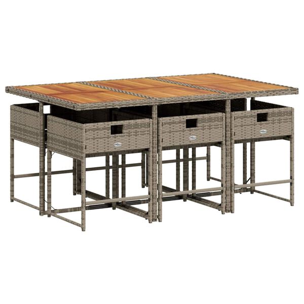 vidaXL 7d&iacute;ln&yacute; zahradn&iacute; j&iacute;deln&iacute; set s podu&scaron;kami &scaron;ed&yacute; polyratan