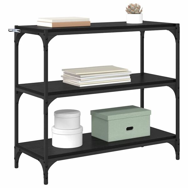 vidaXL Knihovna Čern&yacute; dub 80 x 33 x 70,5 cm Konstrukčn&iacute; dřevo a železo