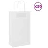 vidaXL Pap&iacute;rov&eacute; ta&scaron;ky 250 ks s uchy B&iacute;l&aacute; 21x11x36 cm