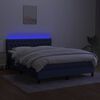 vidaXL Box spring postel s matrac&iacute; a LED modr&aacute; 140x200 cm textil
