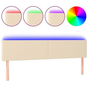 vidaXL Čelo postele s LED kr&eacute;mov&eacute; 180x5x78/88 cm textil