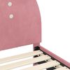 vidaXL R&aacute;m postele pro děti s čelem s čelo Růžov&aacute; 80 x 160 cm samet