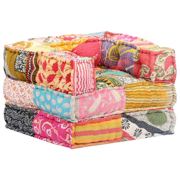vidaXL Modulární pouf patchwork textil