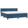 vidaXL Box spring postel s matrac&iacute; tmavě modr&aacute; 160x200 cm samet