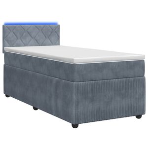 vidaXL Postel boxspring s matrac&iacute; s čelo Tmavě &scaron;ed&aacute; 80 x 200 cm Samet