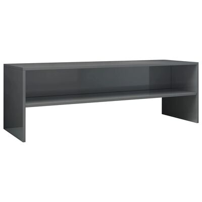 vidaXL TV stolek šedý s vysokým leskem 120 x 40 x 40 cm dřevotříska