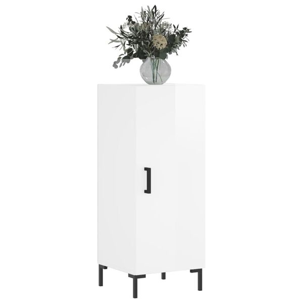 vidaXL Příborník bílý s vysokým leskem 34,5x34x90 cm kompozitní dřevo