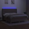 vidaXL Box spring postel s matrac&iacute; a LED taupe 160x200 cm textil