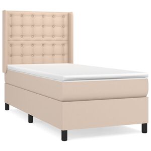 vidaXL Box spring postel s matrac&iacute; cappuccino 80 x 200 cm uměl&aacute; kůže