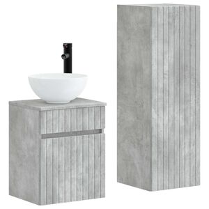vidaXL Sada koupelnov&eacute;ho n&aacute;bytku 2 ks Betonově &scaron;ed&aacute; 33 x 34,5 x 100 cm