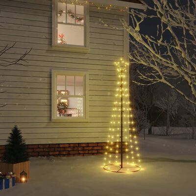 vidaXL Vánoční stromek kužel 108 teplých bílých LED diod 70 x 180 cm