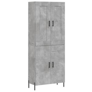 vidaXL Skř&iacute;ň highboard betonově &scaron;ed&aacute; 69,5x34x180 cm kompozitn&iacute; dřevo