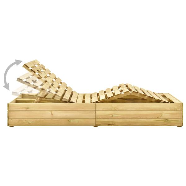 vidaXL Dvojité zahradní lehátko zeleně impregnované borové dřevo