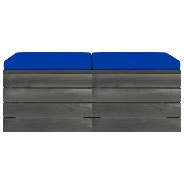 vidaXL Zahradní taburety z palet 2 ks + podušky masivní borové dřevo