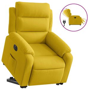 vidaXL Elektrick&eacute; zvedac&iacute; polohovac&iacute; křeslo žlut&eacute; samet