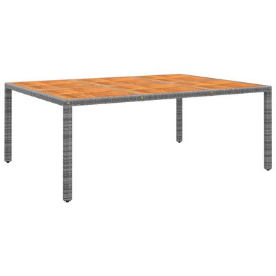 vidaXL Zahradní stůl 200 x 150 x 75 cm akáciové dřevo a polyratan šedý