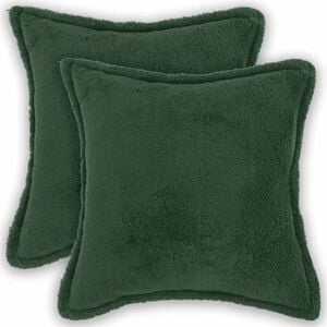 vidaXL Povlak na pol&scaron;t&aacute;ř 2 pcs HOUTEN Tmavě zelen&aacute; 30 x 30 cm Boucl&eacute;