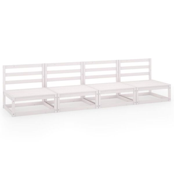 vidaXL 4místná zahradní pohovka bílá masivní borovice