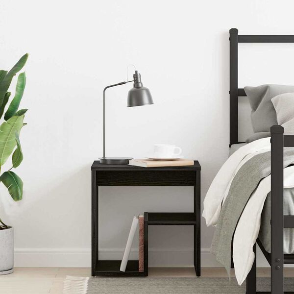 vidaXL Nočn&iacute; skř&iacute;ňka Čern&yacute; dub 40 x 30 x 40 cm Kompozitn&iacute; dřevo