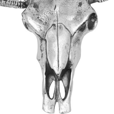 vidaXL Lebka, nástěnná dekorace hliníková stříbrná