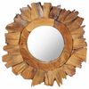 vidaXL N&aacute;stěnn&eacute; zrcadlo 40 cm teak kulat&eacute;