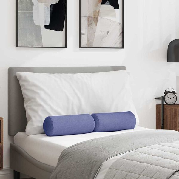 vidaXL Polštáře 2 pcs Modrá džínovina Ø 15 x 40 cm textil