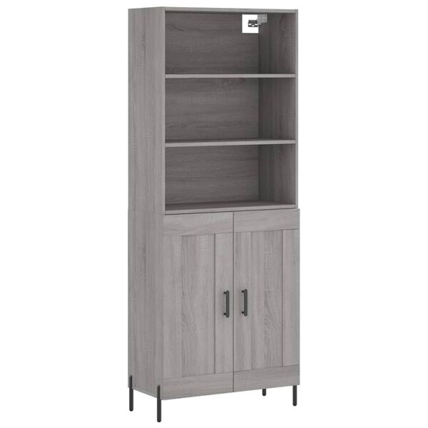 vidaXL Skř&iacute;ň highboard &scaron;ed&aacute; sonoma 69,5 x 34 x 180 cm kompozitn&iacute; dřevo