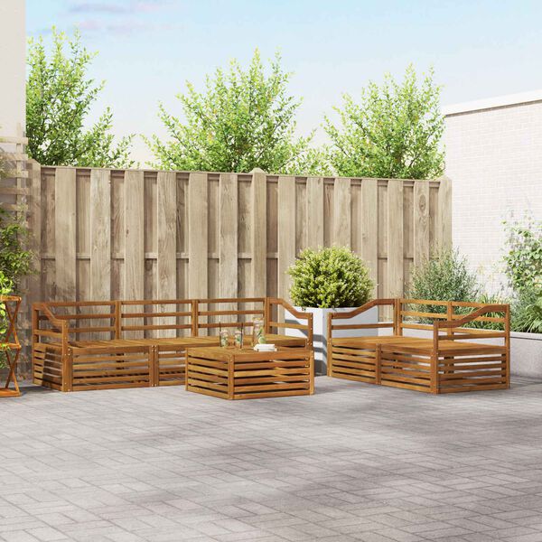 vidaXL Venkovn&iacute; pohovkov&aacute; souprava 6 pcs Př&iacute;rodn&iacute;