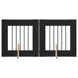 vidaXL Z&aacute;brana pro psy se stojany 2 pcs Čern&yacute; dub 60 x 60 cm